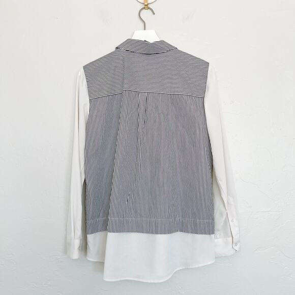 Calvin Klein Striped Shirttail Hem Button Down Large - Picture 4 of 6